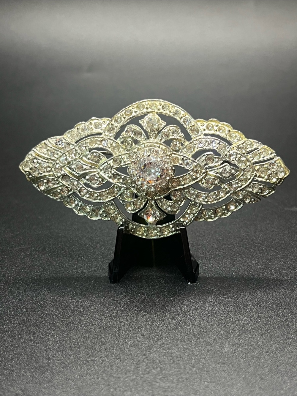 Vintage Art Deco Style Rhinestone Statement Brooch. 1940s-1950s